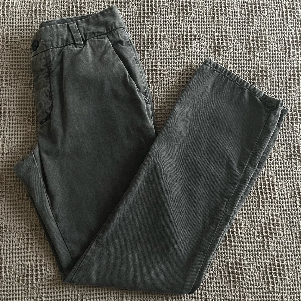 James Perse Standard Gray Cotton Cashmere Twill Boyfriend Chino Pants Women's 26